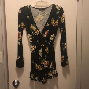 Floral long sleeve romper